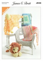 Knitting Pattern - James C Brett JB408 - Baby Marble DK - Baby Blankets
